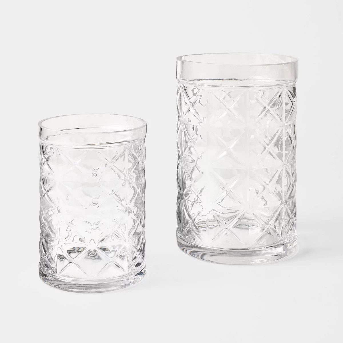 Large Etched Glass Hurricane - Threshold\u2122 designed with Studio McGee | Target