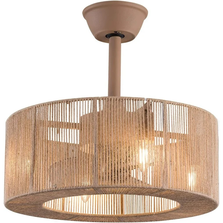 Miumaeov Ceiling Fan With Light and Remote 18" 3-speed Fringe Tassel Caged Ceiling Fan Modern Dow... | Walmart (US)