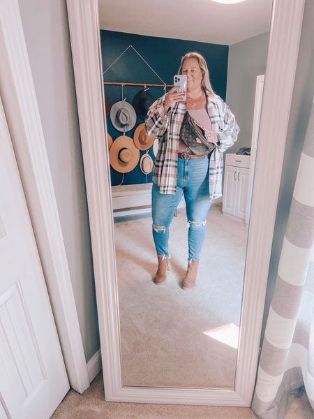 It wouldn’t be fall fashion without a plaid shacket, right?? These are perfect for layering and here I styled it with a bodysuit, bum bag | skinny jeans, and a pair for cute boots. 

Fall fashion | fall outfit | plus size outfit | plus size jeans | plaid jacket | plaid button up | casual outfit | abercrombie | booties 

#LTKSeasonal #LTKstyletip #LTKcurves