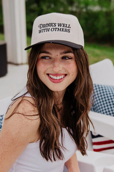 Drinks Well With Others Two-Toned Vintage Hat | Katydid