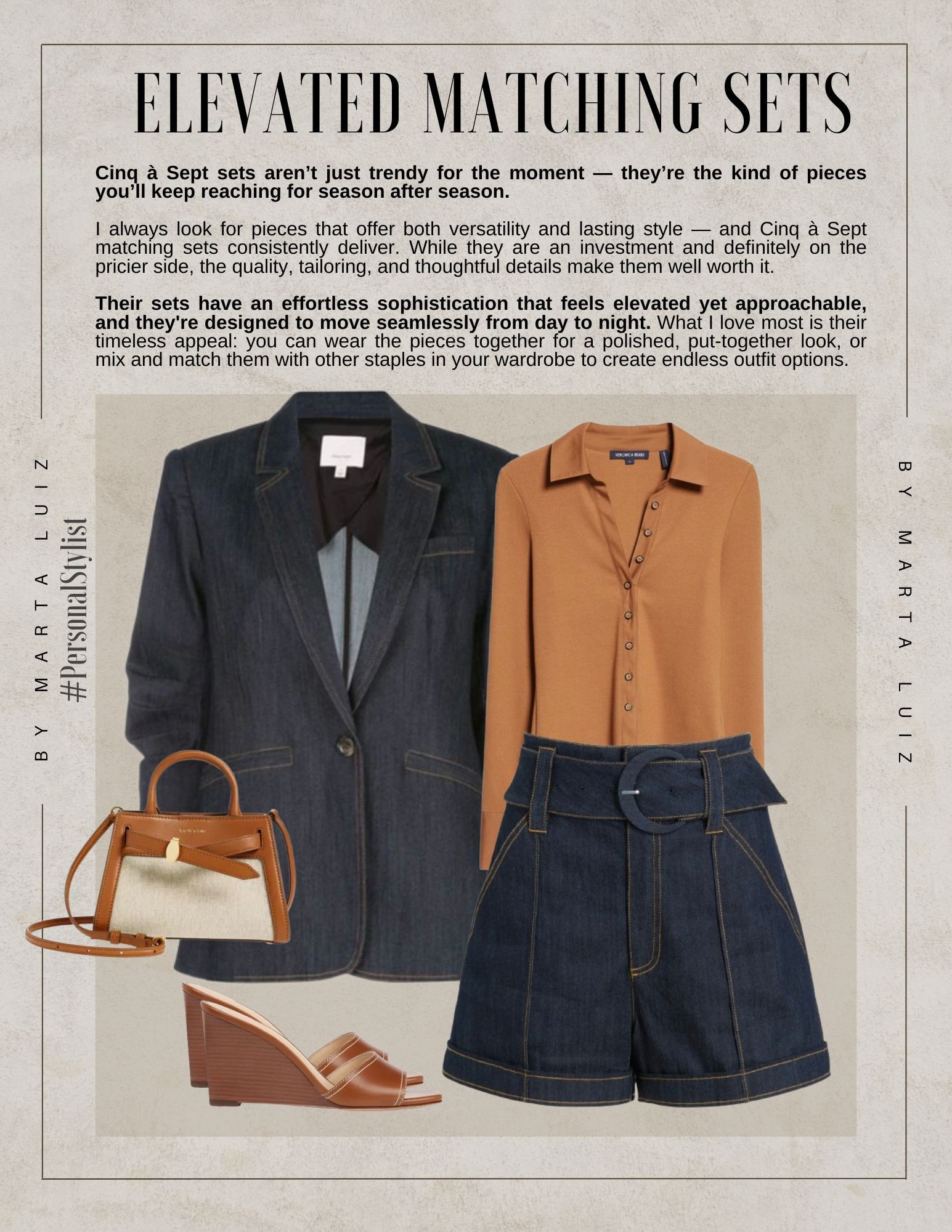 Elevated Matching Sets

Cinq à Sept sets aren’t just trendy for the moment — they’re the kind of pieces you’ll keep reaching for season after season.

I always look for pieces that offer both versatility and lasting style — and Cinq à Sept matching sets consistently deliver. While they are an investment and definitely on the pricier side, the quality, tailoring, and thoughtful details make them well worth it. 

Their sets have an effortless sophistication that feels elevated yet approachable, and they're designed to move seamlessly from day to night. What I love most is their timeless appeal: you can wear the pieces together for a polished, put-together look, or mix and match them with other staples in your wardrobe to create endless outfit options.

#LTKStyleTip