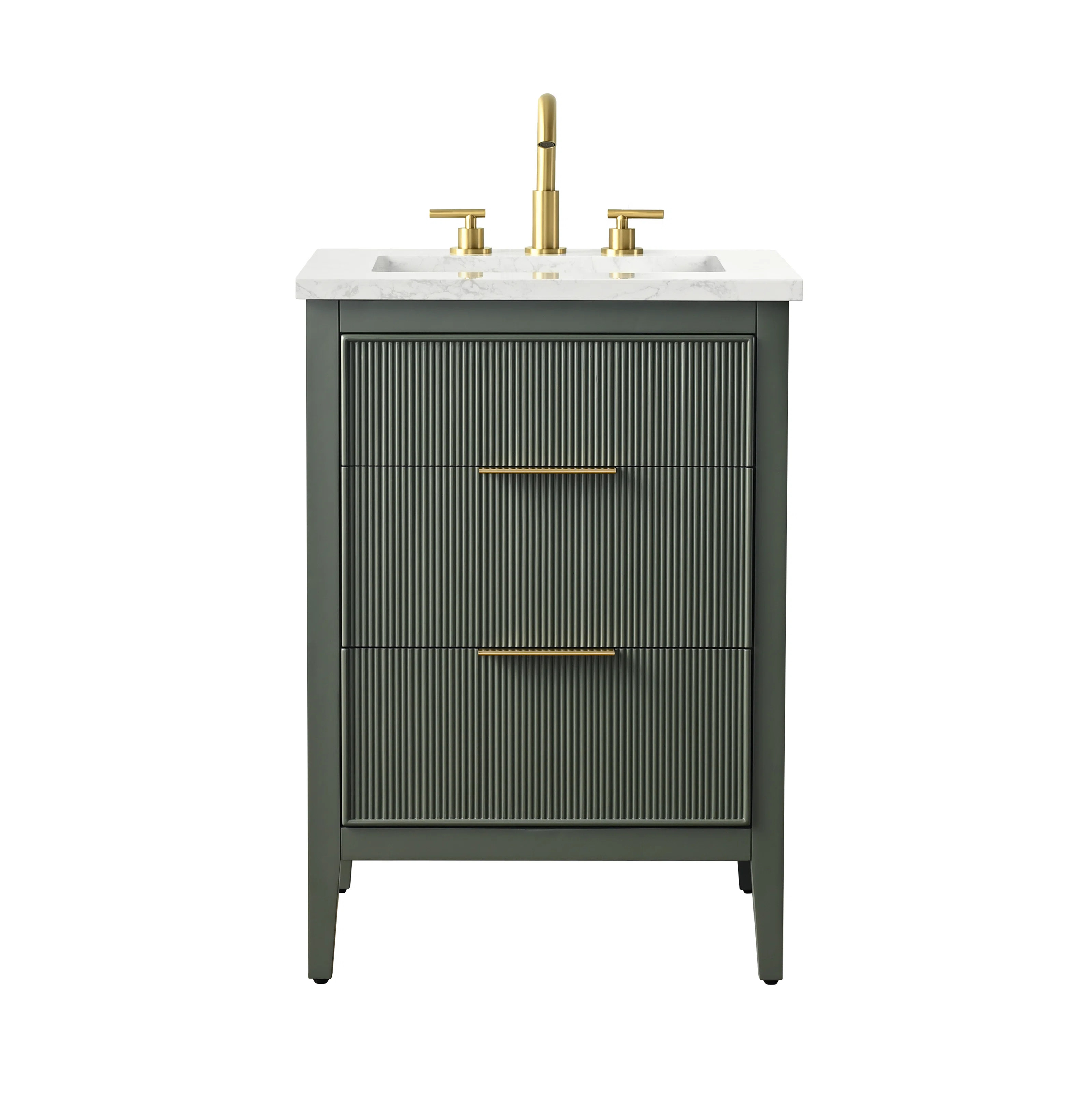 Ebern Designs Bilroy 24'' Single Bathroom Vanity with Engineered Stone Top & Reviews | Wayfair | Wayfair North America