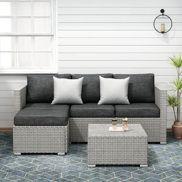 Ainesh 4 - Person Outdoor Seating Group with Cushions | Wayfair North America