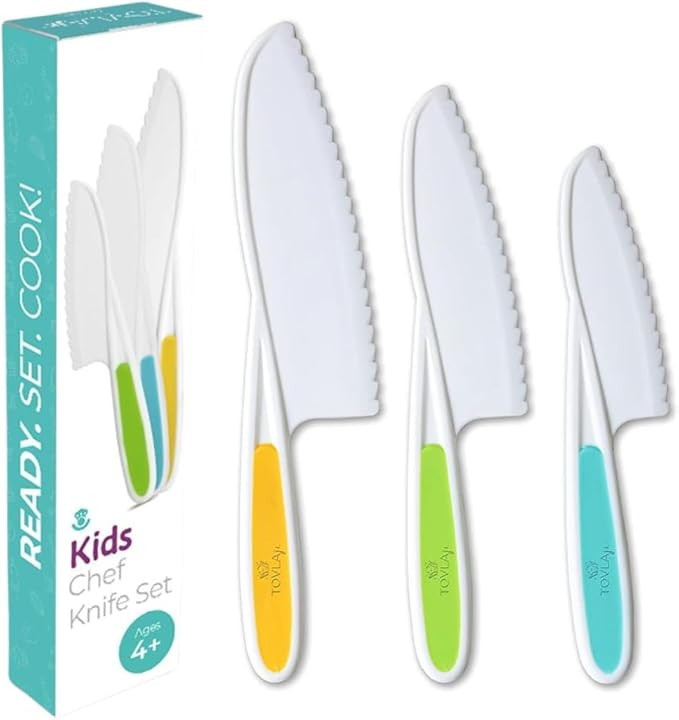 Tovla Jr. Kid Safe Knife Set for Real Cooking | 3-Piece Toddler Kitchen Knives | Montessori & STE... | Amazon (US)