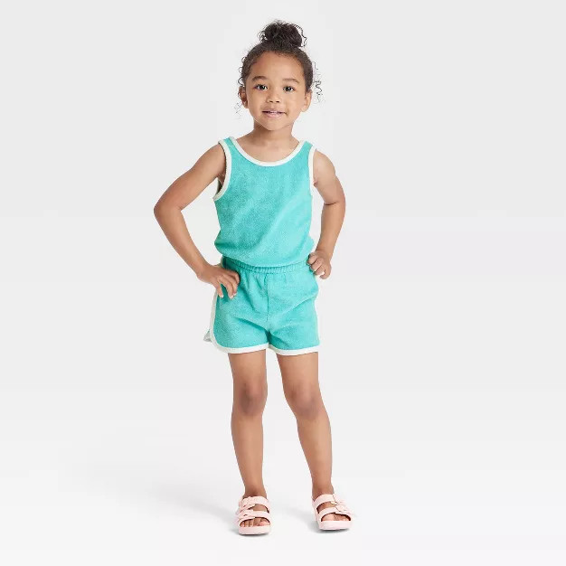 Toddler Girls' Romper - Cat & Jack™ Teal | Target