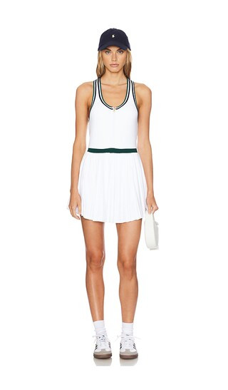 Jane Court Dress in White & Forest | Revolve Clothing (Global)
