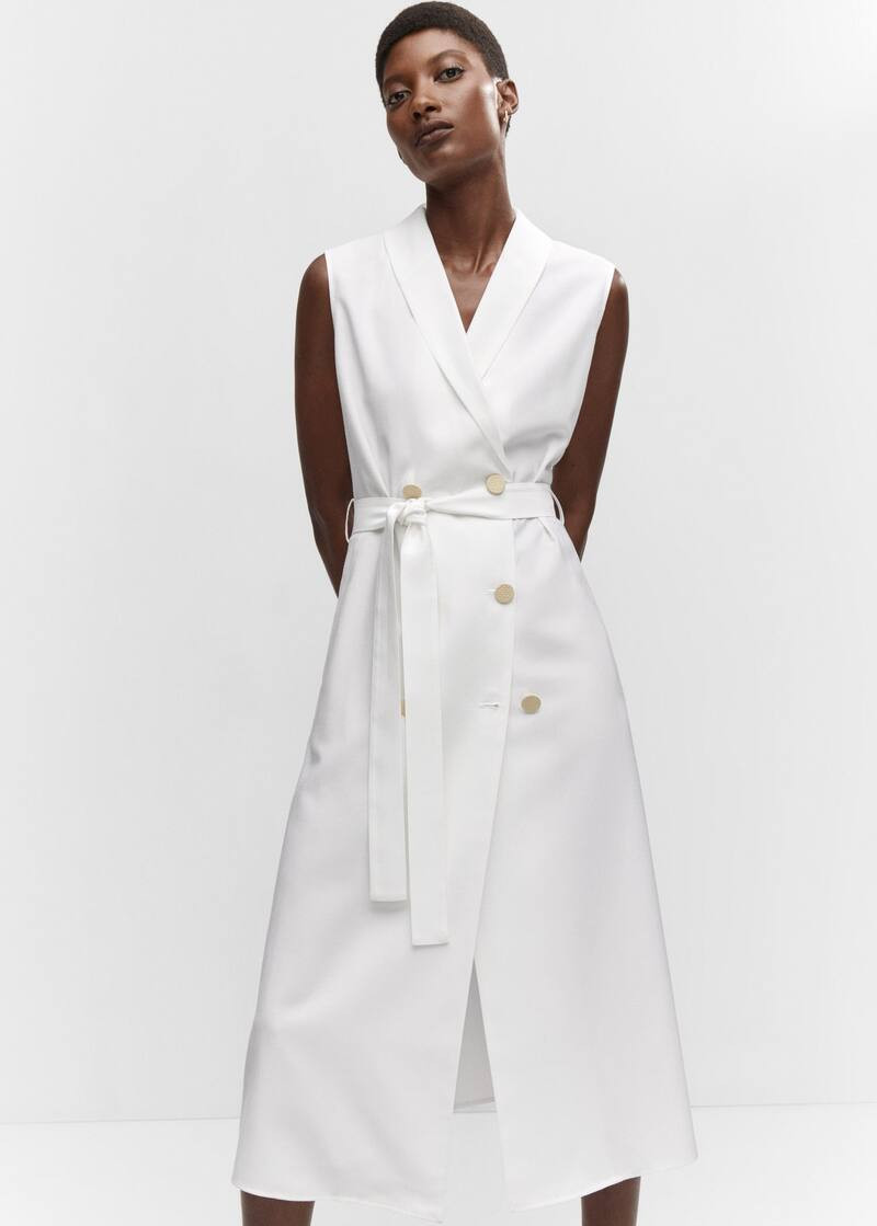 Buttoned wrap dress -  Women | Mango United Kingdom | MANGO (UK)