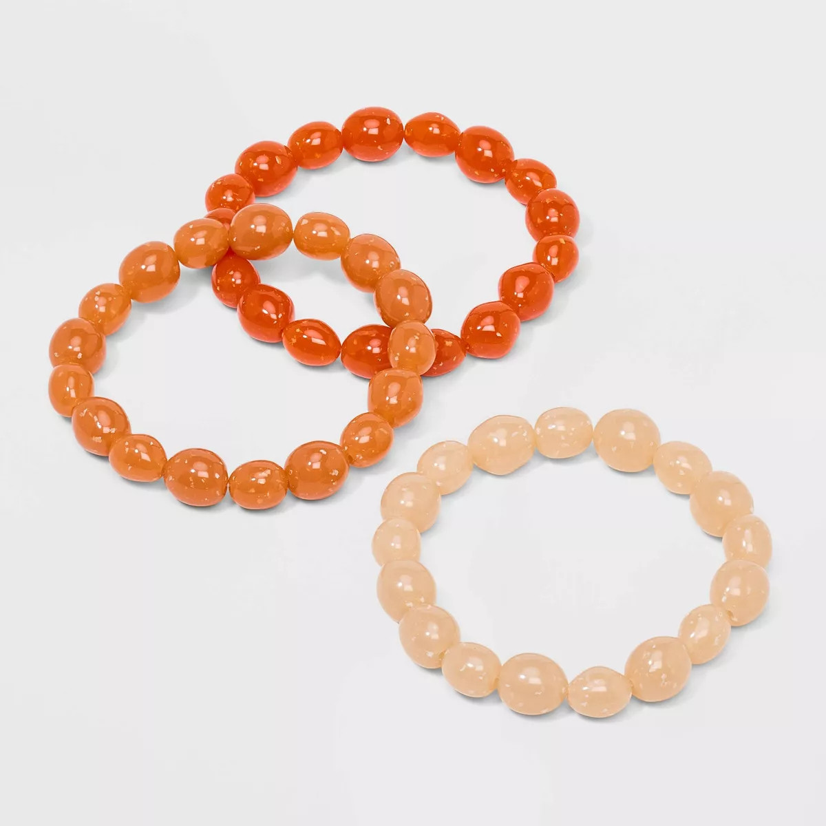 Beaded Stretch Bracelet Set 3pc - A New Day™ Peach/Coral | Target