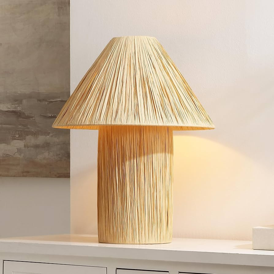 SAFAVIEH Lighting Collection Cassie Natural 20-inch Table Lamp (LED Bulb Included) | Amazon (US)