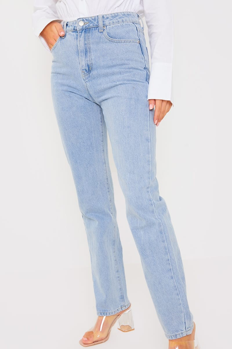 PERRIE SIAN LIGHT WASH STRAIGHT LEG JEANS | In The Style (UK)