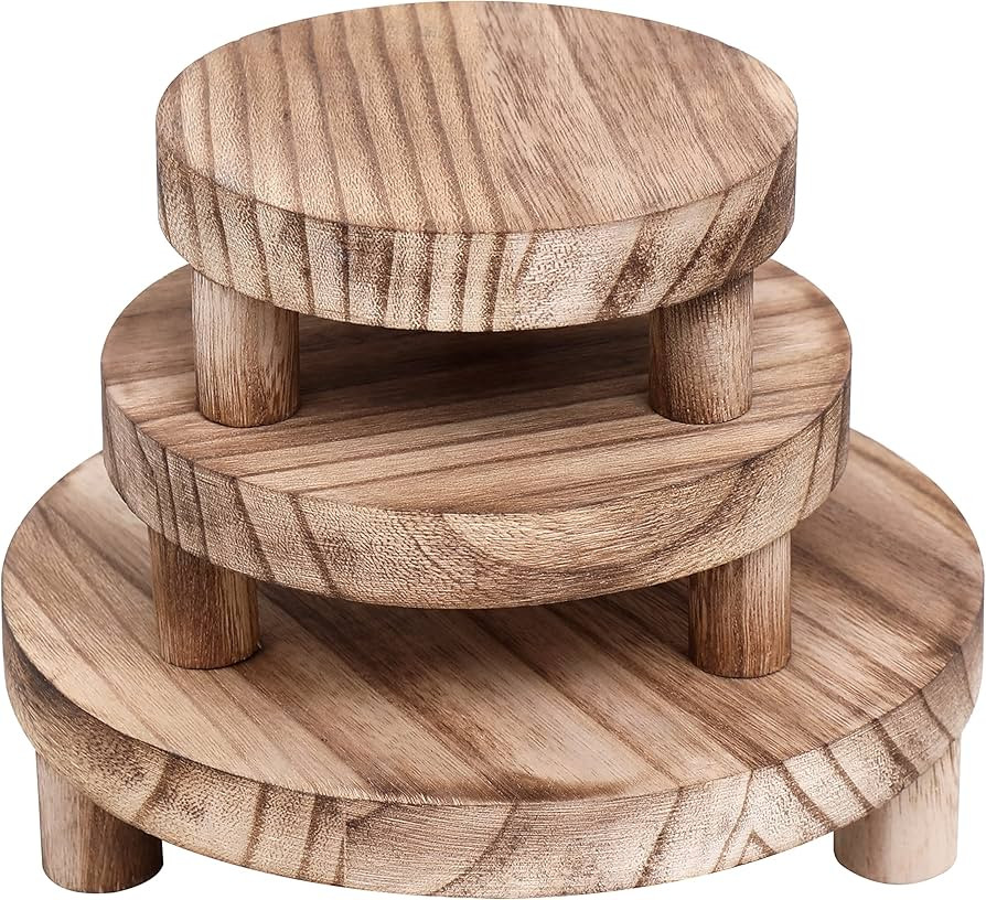 JKLIND 3PCS Wooden Display Riser for Display,Wood Riser for Decor,Wood Pedestal Stand for Home De... | Amazon (US)