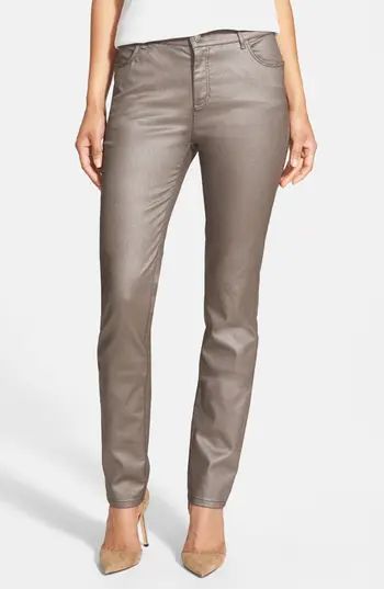 Women's Lafayette 148 New York Curvy Fit Skinny Jeans, Size 6 - Brown | Nordstrom