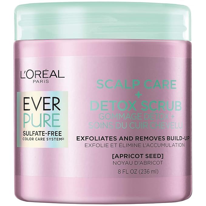 L'Oreal Paris EverPure Exfoliating Scalp Care + Detox Scrub with Apricot seed, 8 Ounce | Amazon (US)