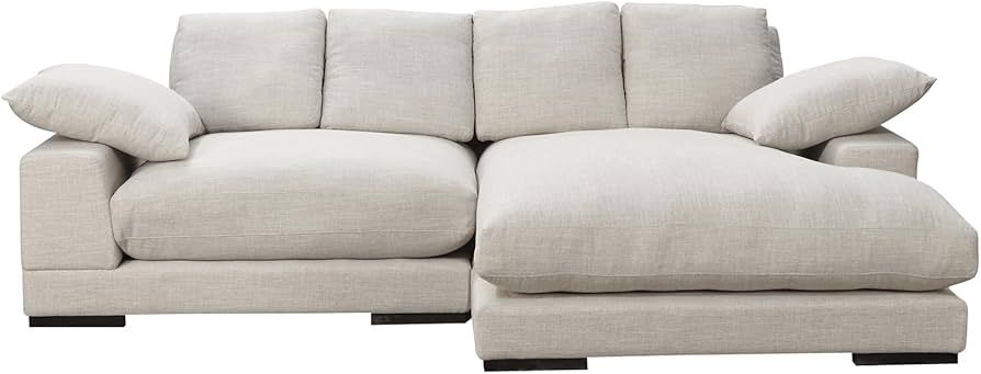 Keira - Sahara Linen Blend Reversible Modualr Sectional Seats 4, Beige | Amazon (US)