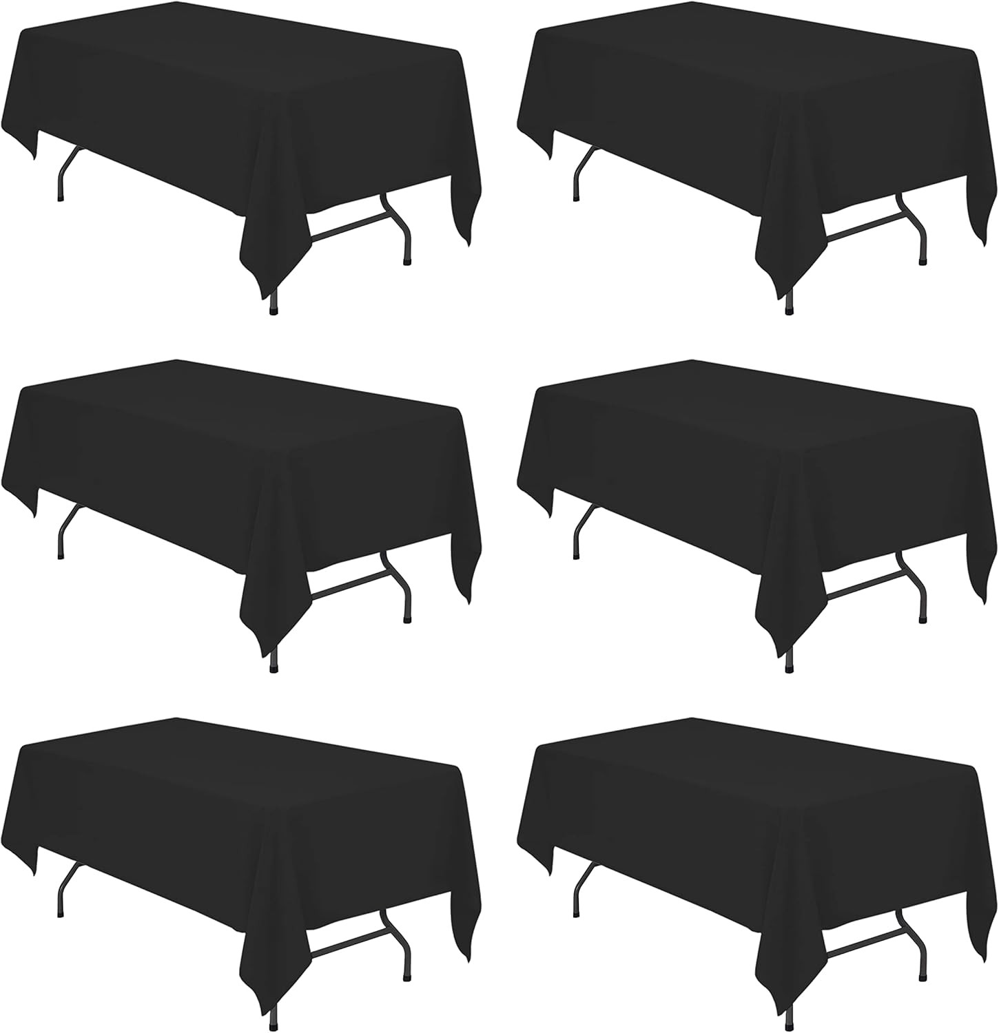 Amazon.com: BRILLMAX 6 Pack Black Tablecloths for 6 Foot Rectangle Tables 60 x 102 Inch - 6ft Rec... | Amazon (US)