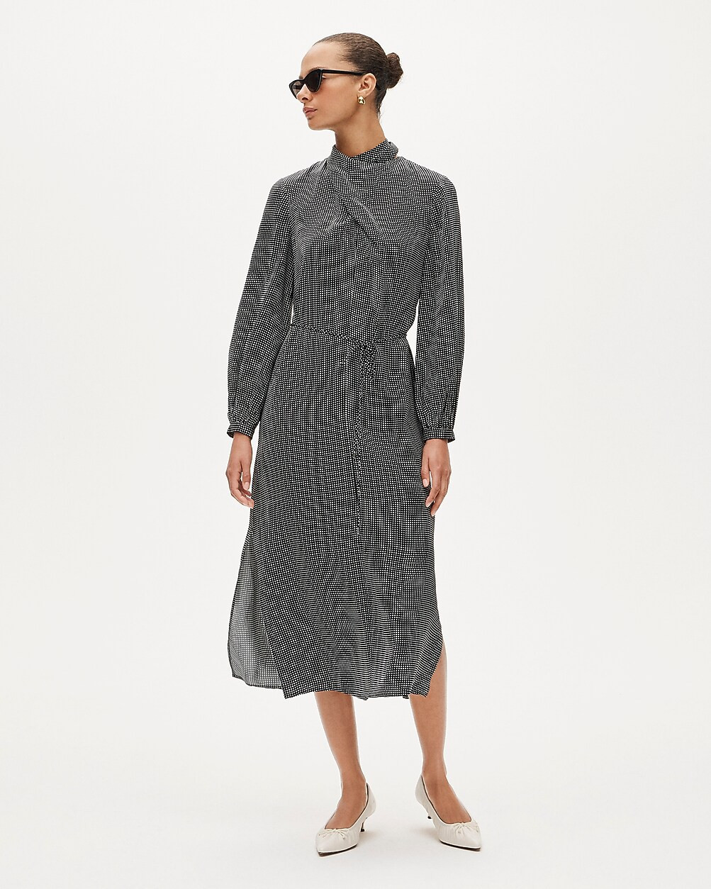 Scarf-neck midi shift dress | J. Crew US