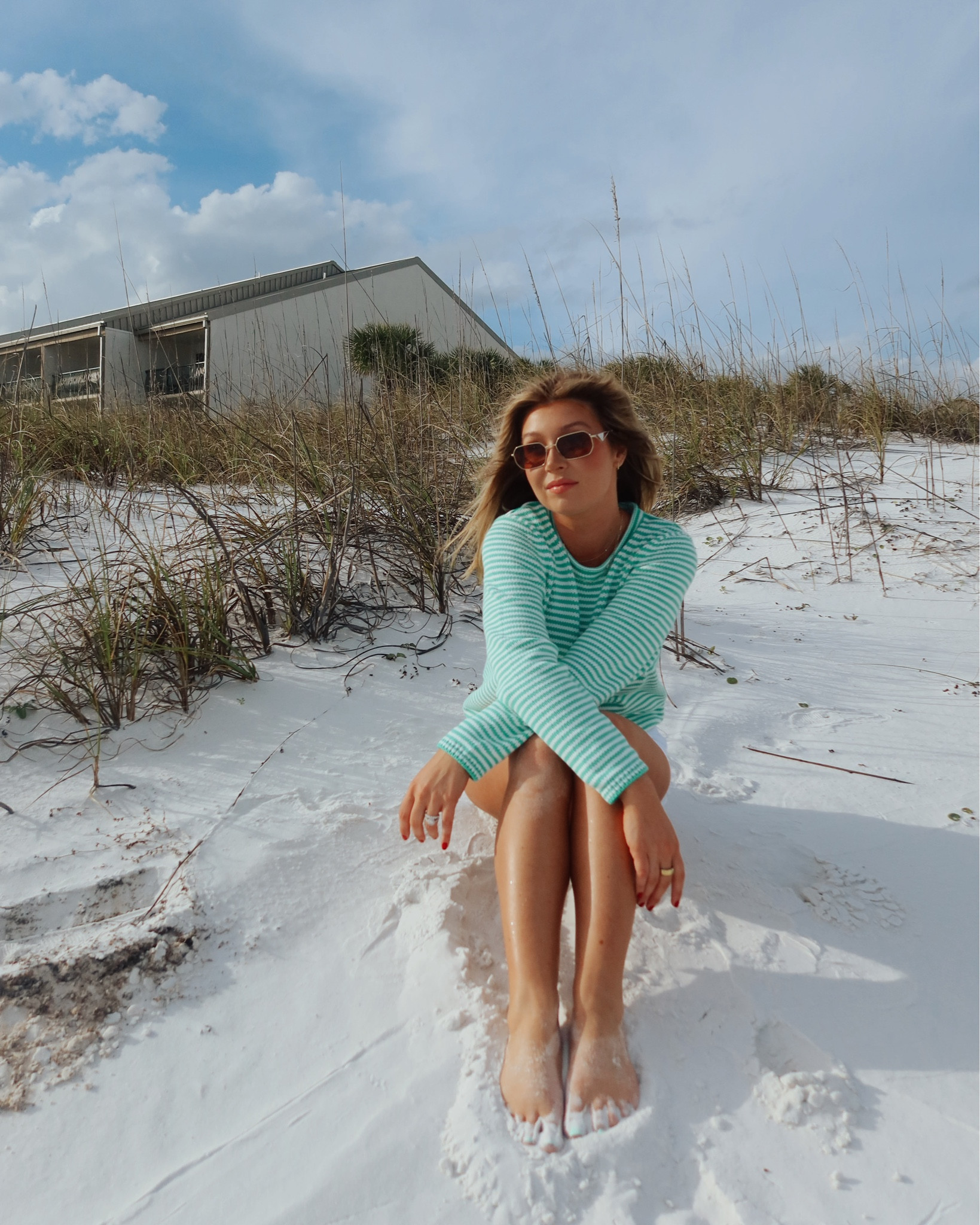 beach outfit - sweater is a medium & shorts are a size 29 and a little bit baggy on me 

Sizing: 5’7 • 145lbs • 34DDD

#LTKTravel #LTKootd