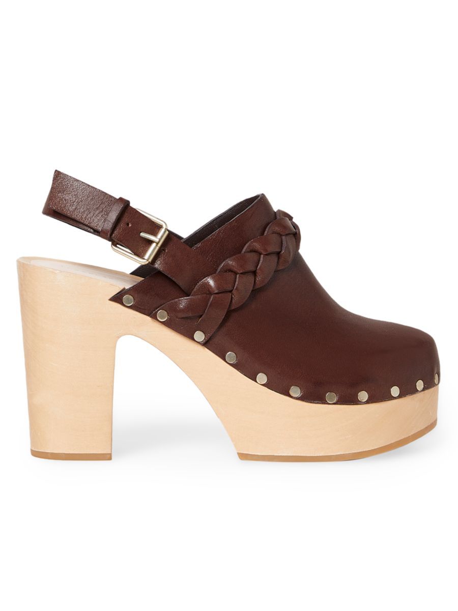 Paxton Braided-Leather Platform Clogs | Saks Fifth Avenue