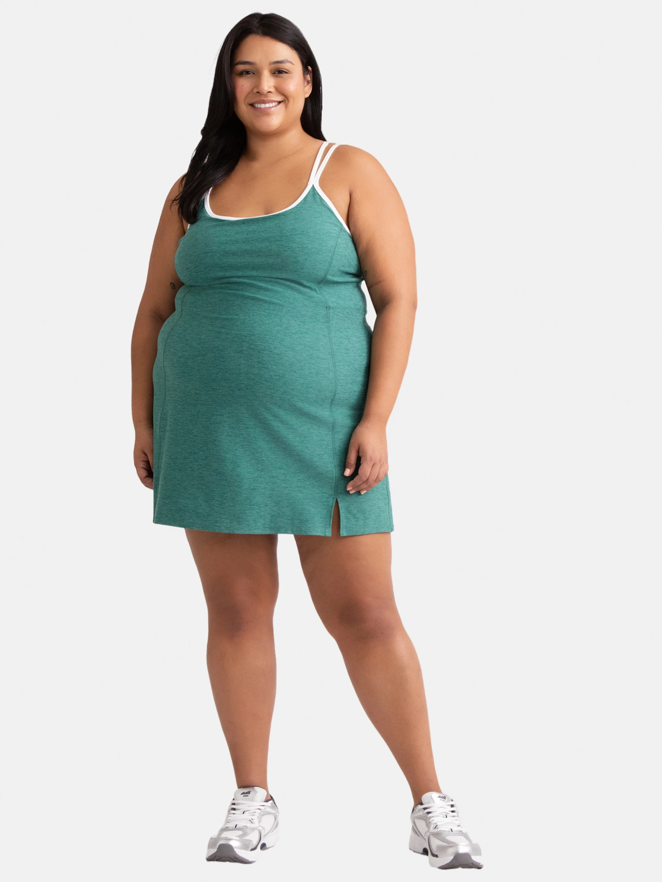 Athletic Works Women's and Women's Plus ButterCore Tipped Tennis Dress, Sizes XS-4X - Walmart.com | Walmart (US)
