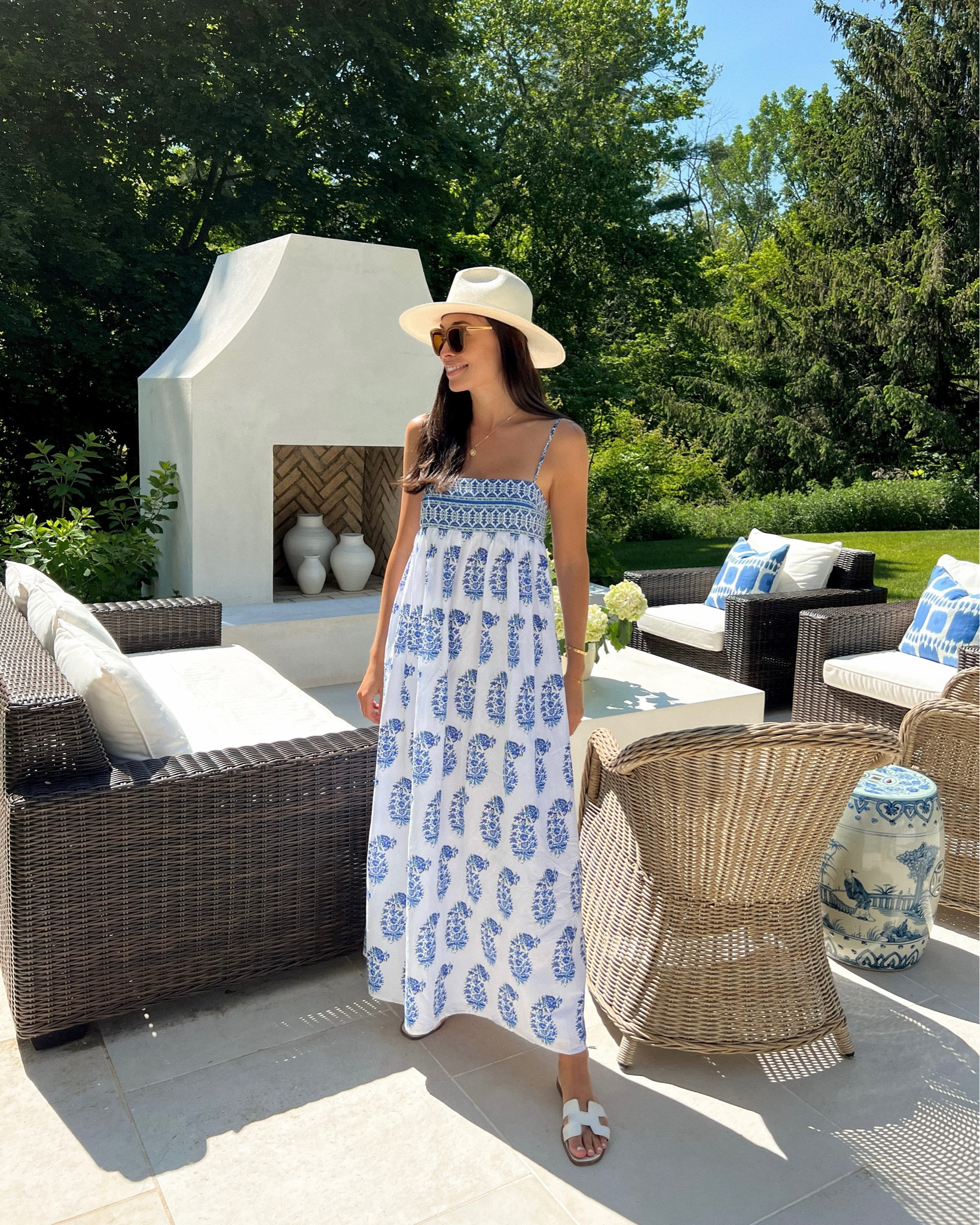 Boteh blue and white dress (old) similar below. Patio, backyard, summer dress, decor.

#LTKootd #LTKHome #LTKSeasonal