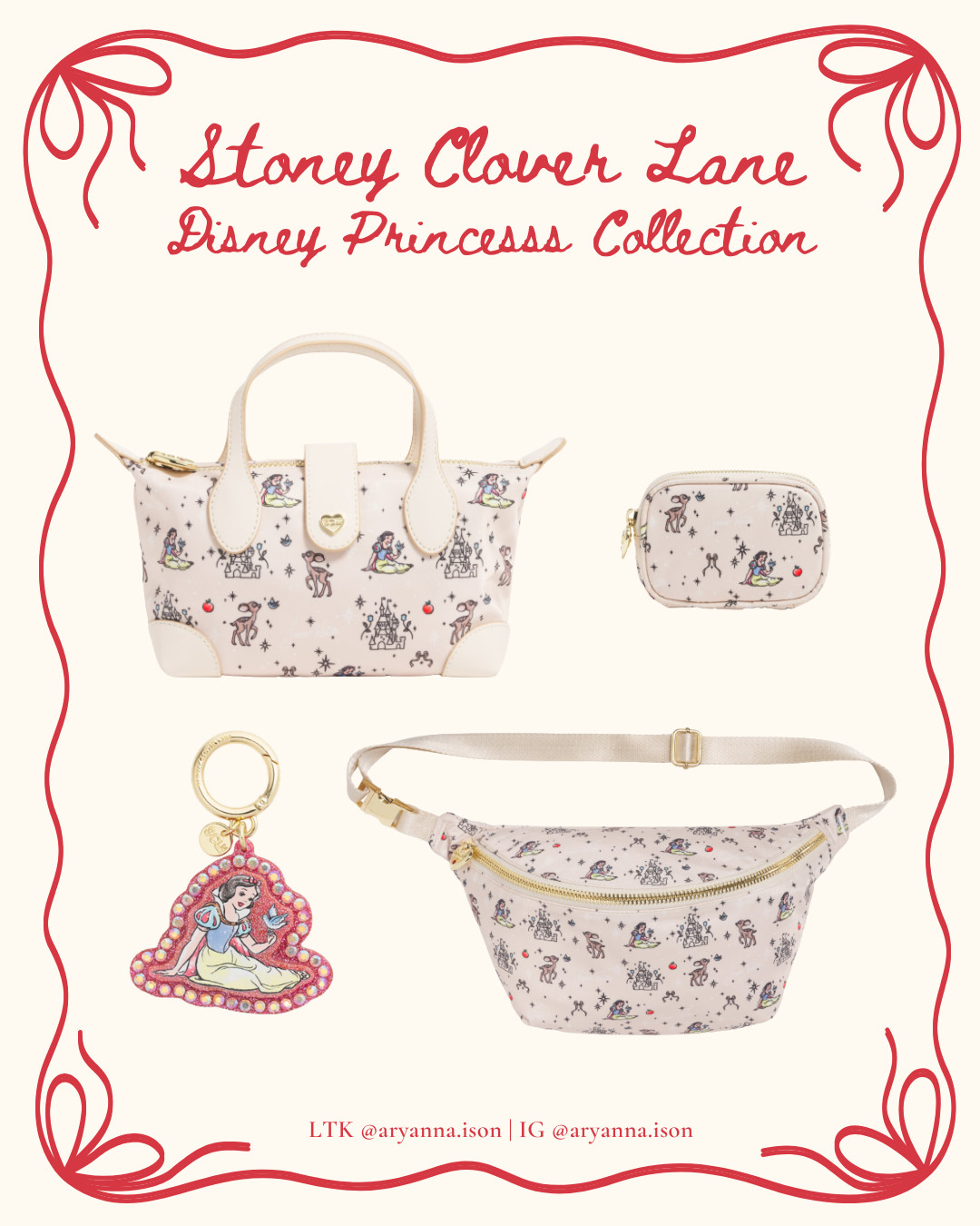 STONEY CLOVER LANE | DISNEY PRINCESS | DISNEY STORE | HANDBAGS | DISNEY STYLE | DISNEY OUTFIT | DISNEY FASHION | SNOW WHITE | 

 #LTKootd #LTKSeasonal #LTKTravel