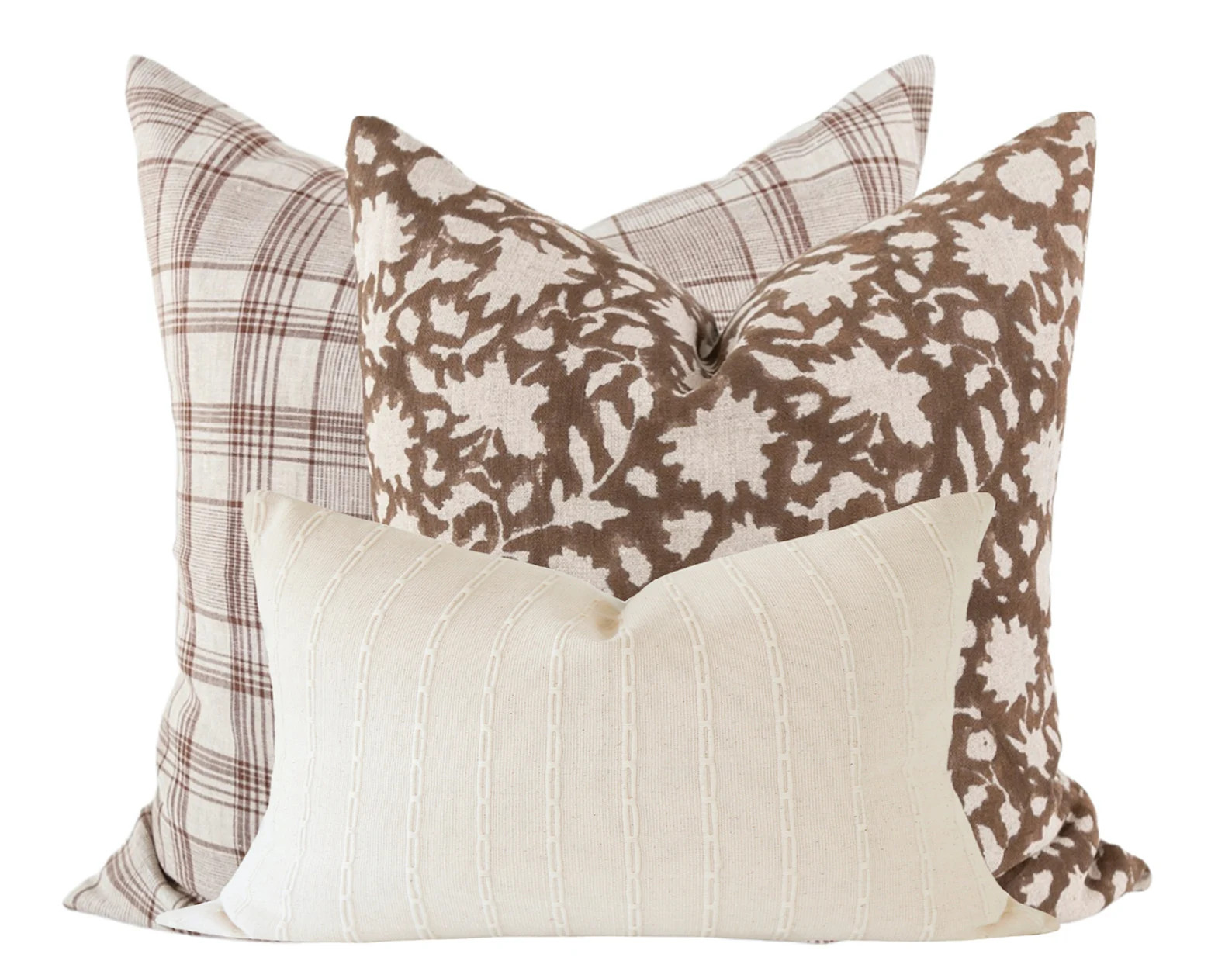 Fall Pillow Cover Set Plaid Pillow Combination Block Print - Etsy | Etsy (US)