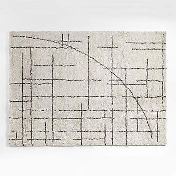 Rivinias White Shag Abstract Rug | Crate & Barrel | Crate & Barrel