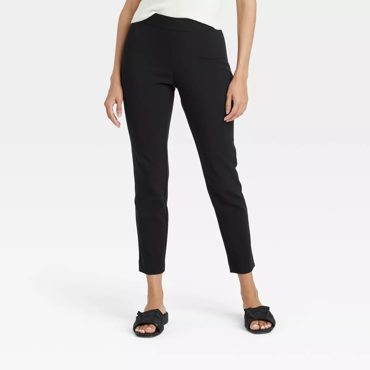 Women's High-Rise Skinny Ankle Pull-On Pants - A New Day™ Black 4: Recycled Polyester Blend, Sl... | Target