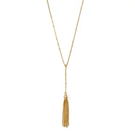 Darling Drop! 18 +2 14 Karat Gold Plated Tassel Necklace | Walmart (US)