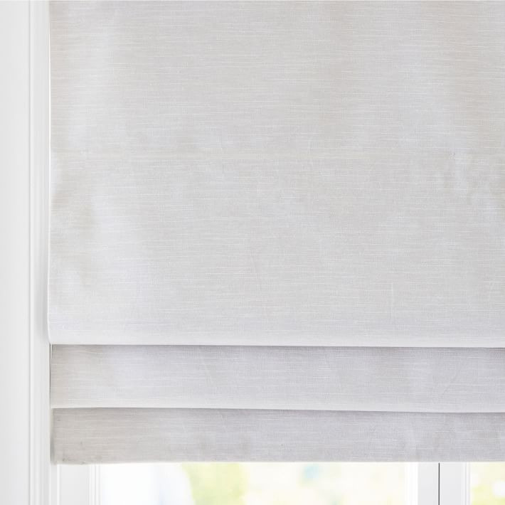 Cotton Linen Blackout Cordless Roman Shade | Pottery Barn Teen