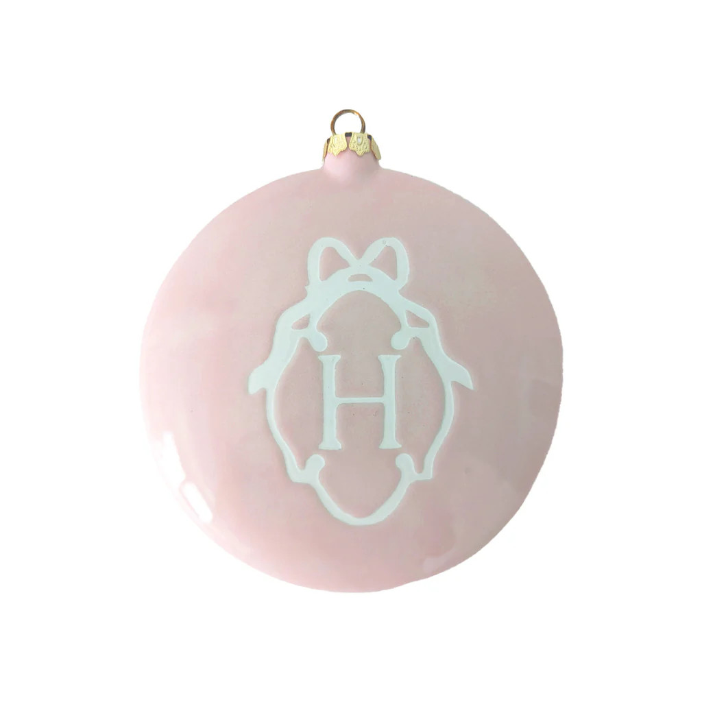 Large Ornament with Bow Monogram | Lo Home by Lauren Haskell Designs