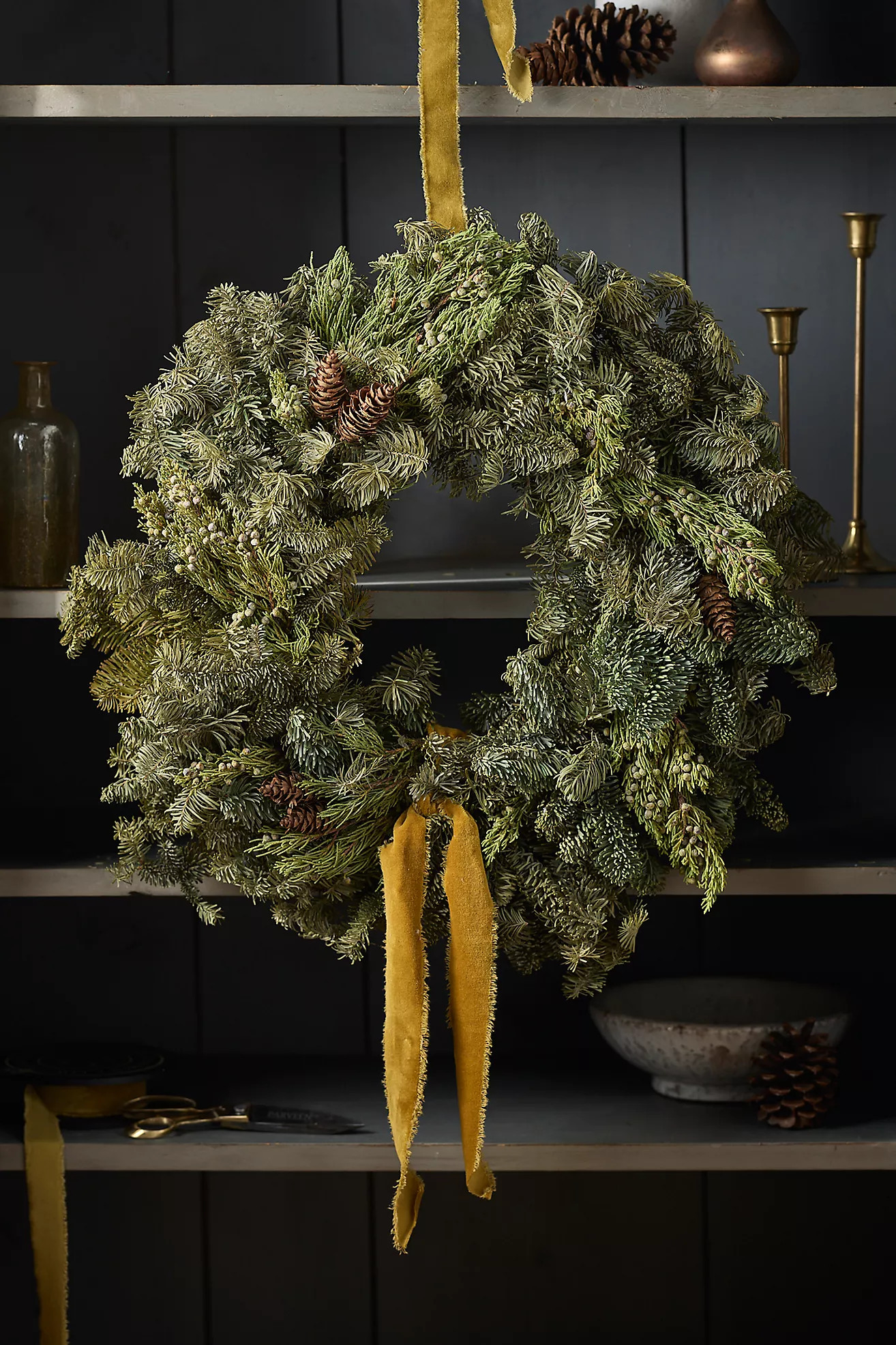 Fresh Noble Fir + Juniper Wreath | Anthropologie (US)