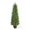 Glitzhome 5 ft. Pre-Lit Christmas Artificial Cedar Porch Tree with 150 Lights 2030800063 | The Home Depot
