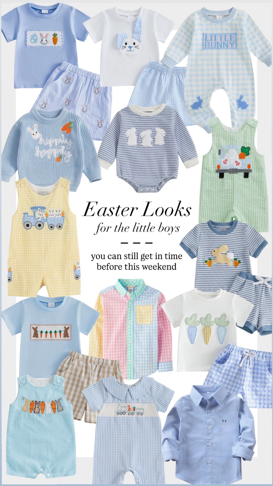 Embroidered Easter Looks for baby boys, toddler boys and littlr boys before this weekend 

#LTKBaby #LTKSeasonal #LTKKids