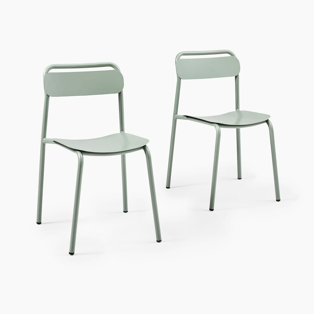 Outdoor Wren Bistro Table & Metal Stacking Chair Set | West Elm (US)
