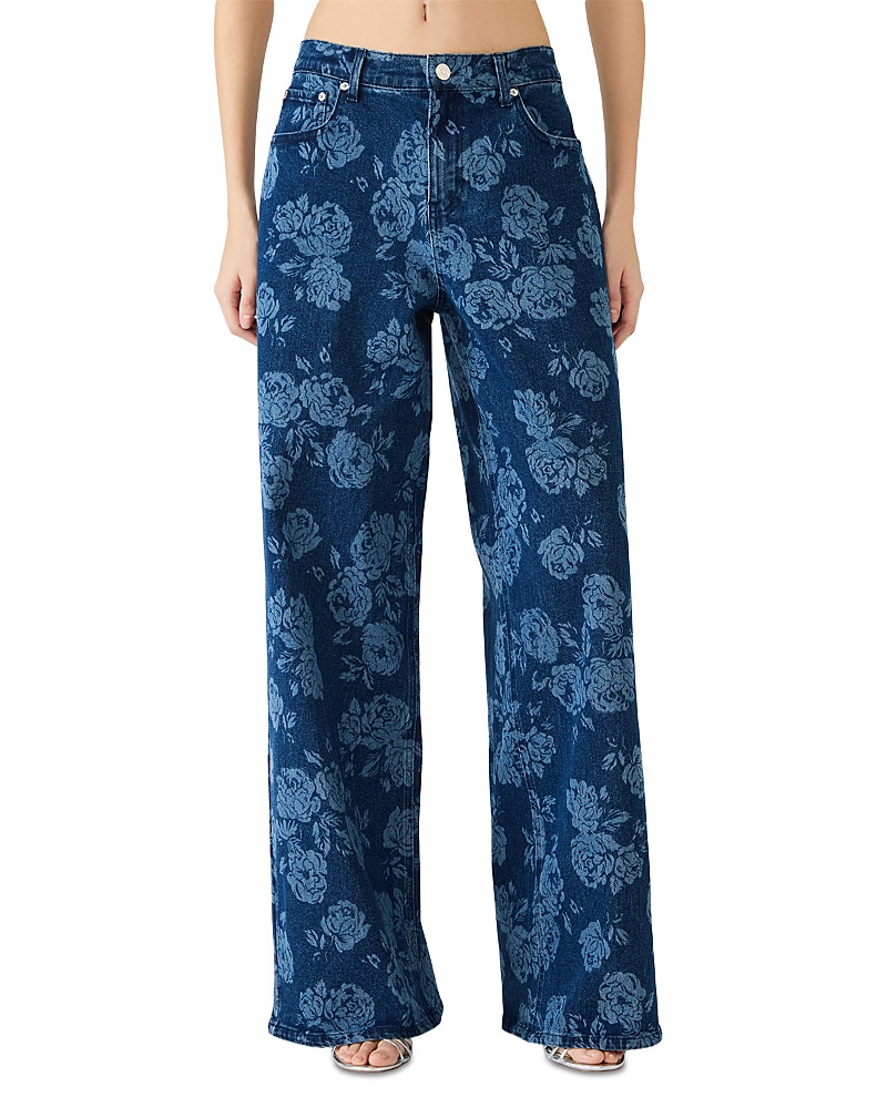 Steve Madden Jaxon Printed High Rise Relaxed Barrel Jeans in Rose Frost | Bloomingdale's (US)