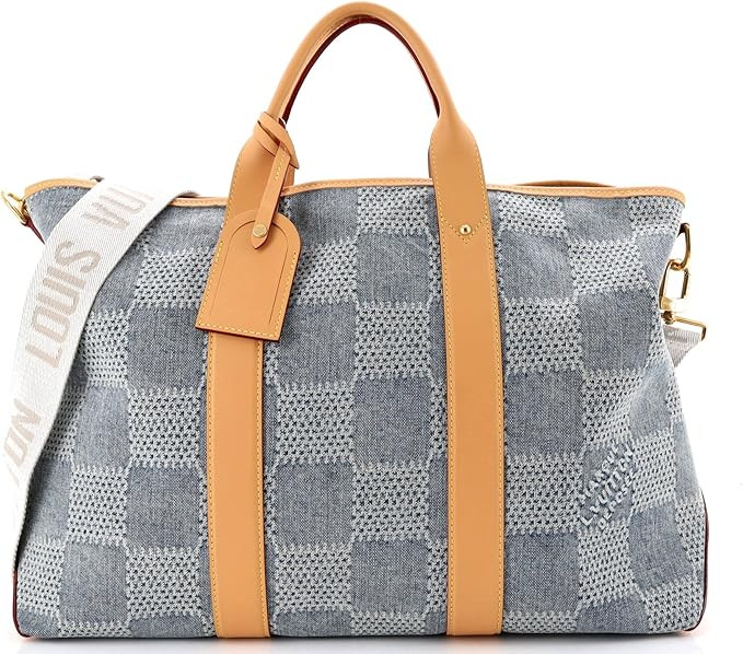 Amazon.com: Louis Vuitton, Pre-Loved Weekend Tote NM Damier 3D Denim, Blue : Amazon Luxury | Amazon (US)
