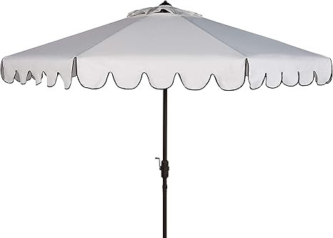 Safavieh PAT8010E Collection Venice White and Black Single Scallop 9Ft Crank Outdoor Push Button ... | Amazon (US)