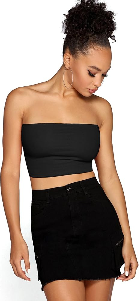 Emmalise Women's Crop Tube Cotton Jersey Top Shirt | Amazon (US)