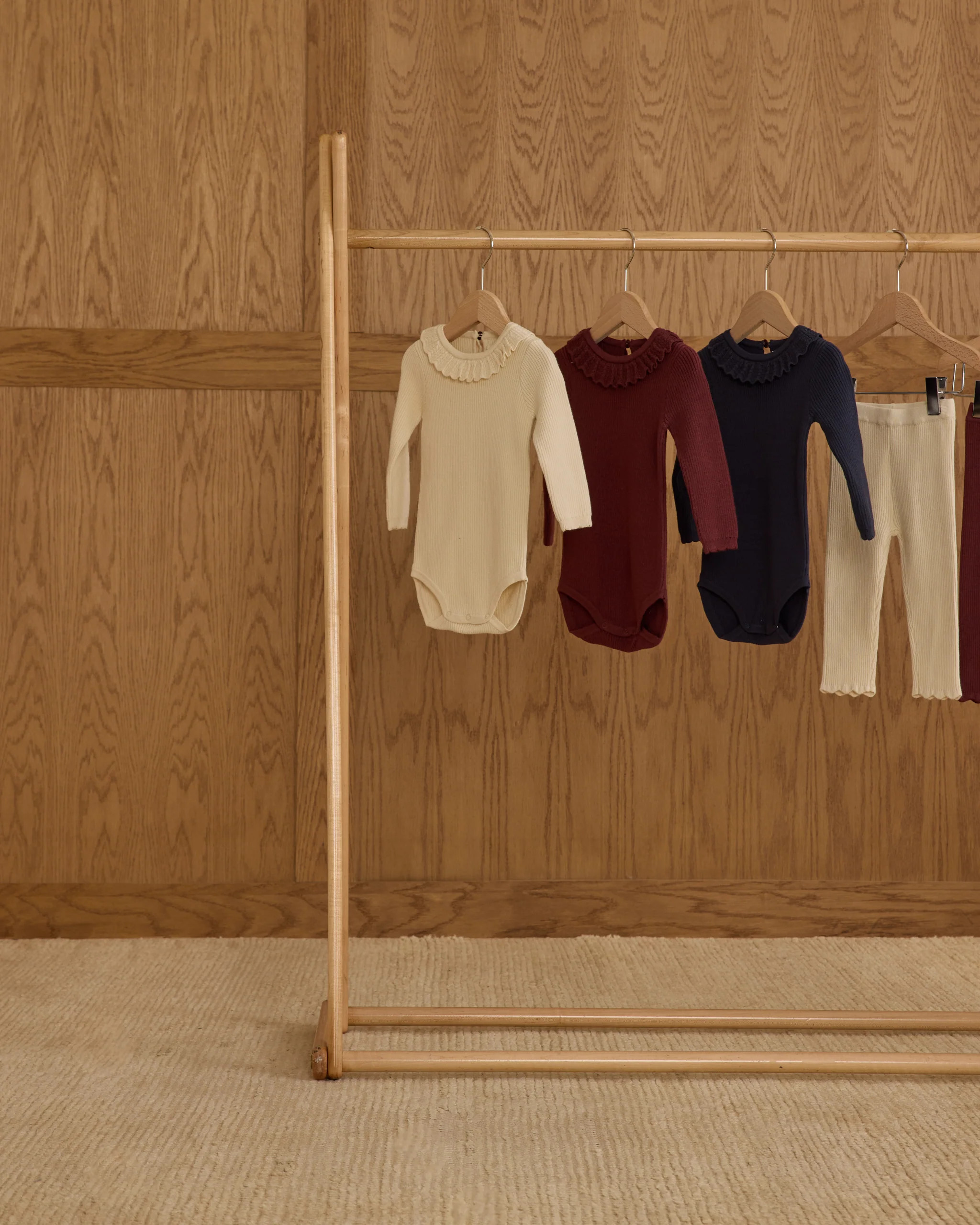 Ruffle Collar Bodysuit || Burgundy | Rylee + Cru