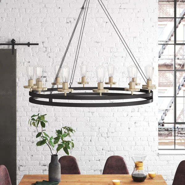 Roam 12 - Light Wagon Wheel Chandelier | Wayfair North America