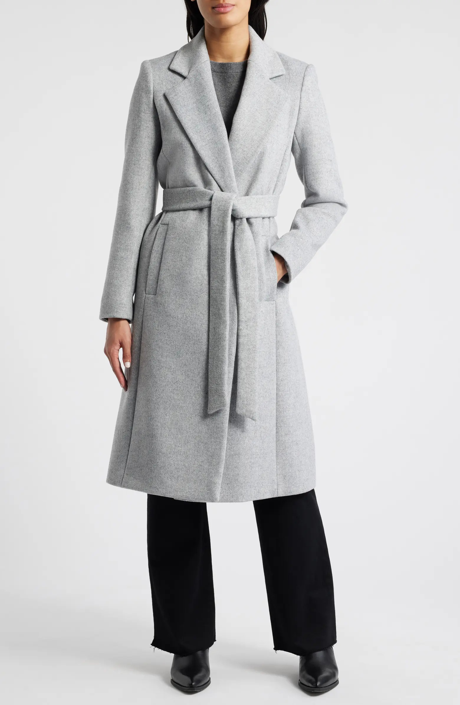 Tie Belt Wool Blend Wrap Coat | Nordstrom