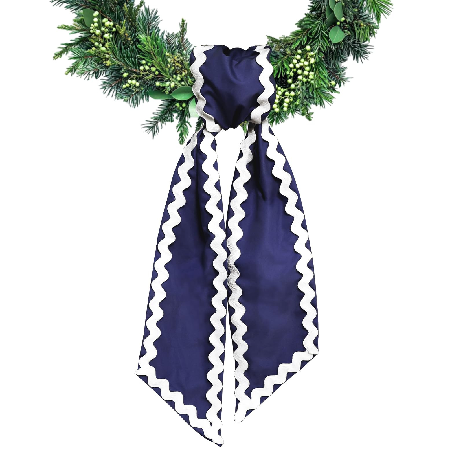 Wreath Sash for Front Door Blue Cotton Wreaths Satin Sash Burlap Garland Ribbon Accessories for W... | Amazon (US)