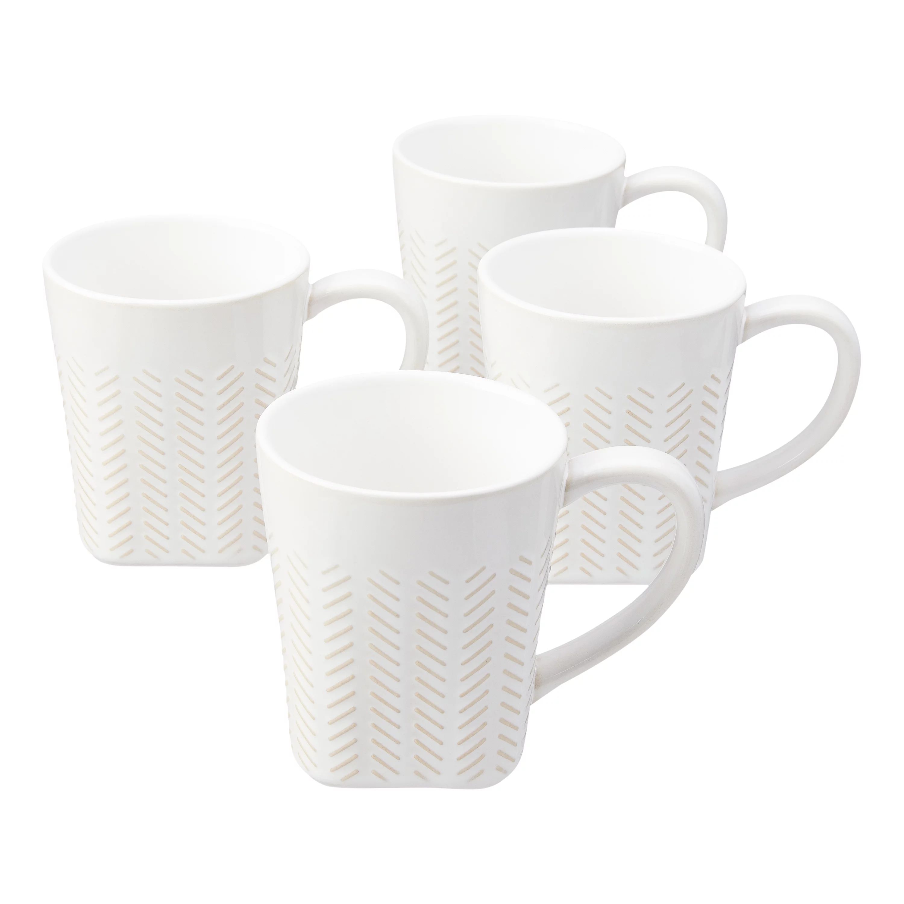 Better Homes & Gardens 4-Piece Farmhouse Geometric Square Mug Set - Walmart.com | Walmart (US)