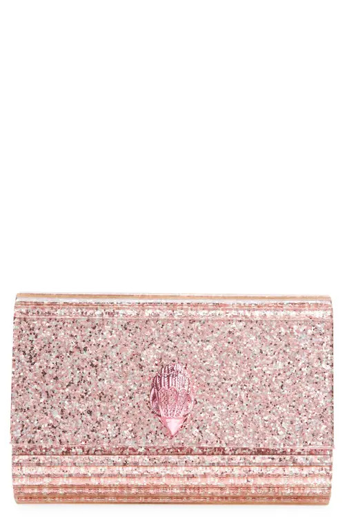 Kurt Geiger London Party Eagle Glitter Clutch in Light/Pastel Pink at Nordstrom | Nordstrom