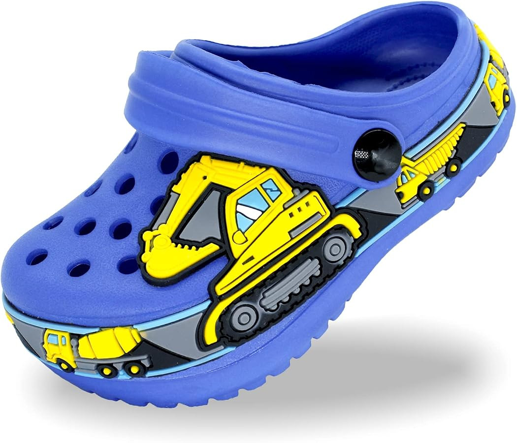 FolHaoth Toddlers Cute Cartoon Excavator Racecar Pattern Boys Girls Clogs Slip On Lightweight Bre... | Amazon (US)