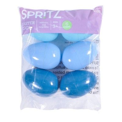 6ct Plastic Easter Eggs Cool Colorway Shades of Blue - Spritz™ | Target