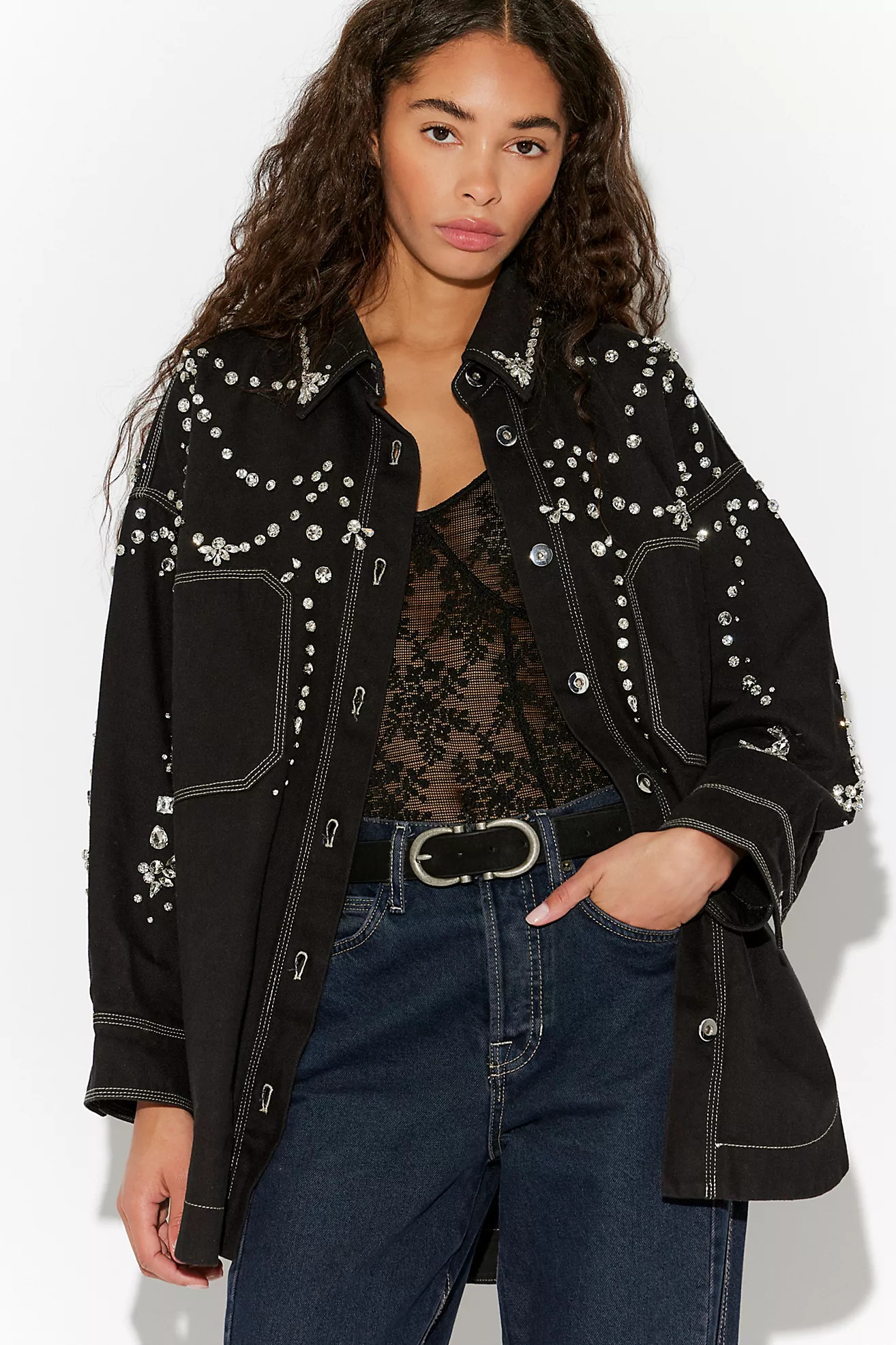 Silver Bells Embellished Shacket | Free People (Global - UK&FR Excluded)