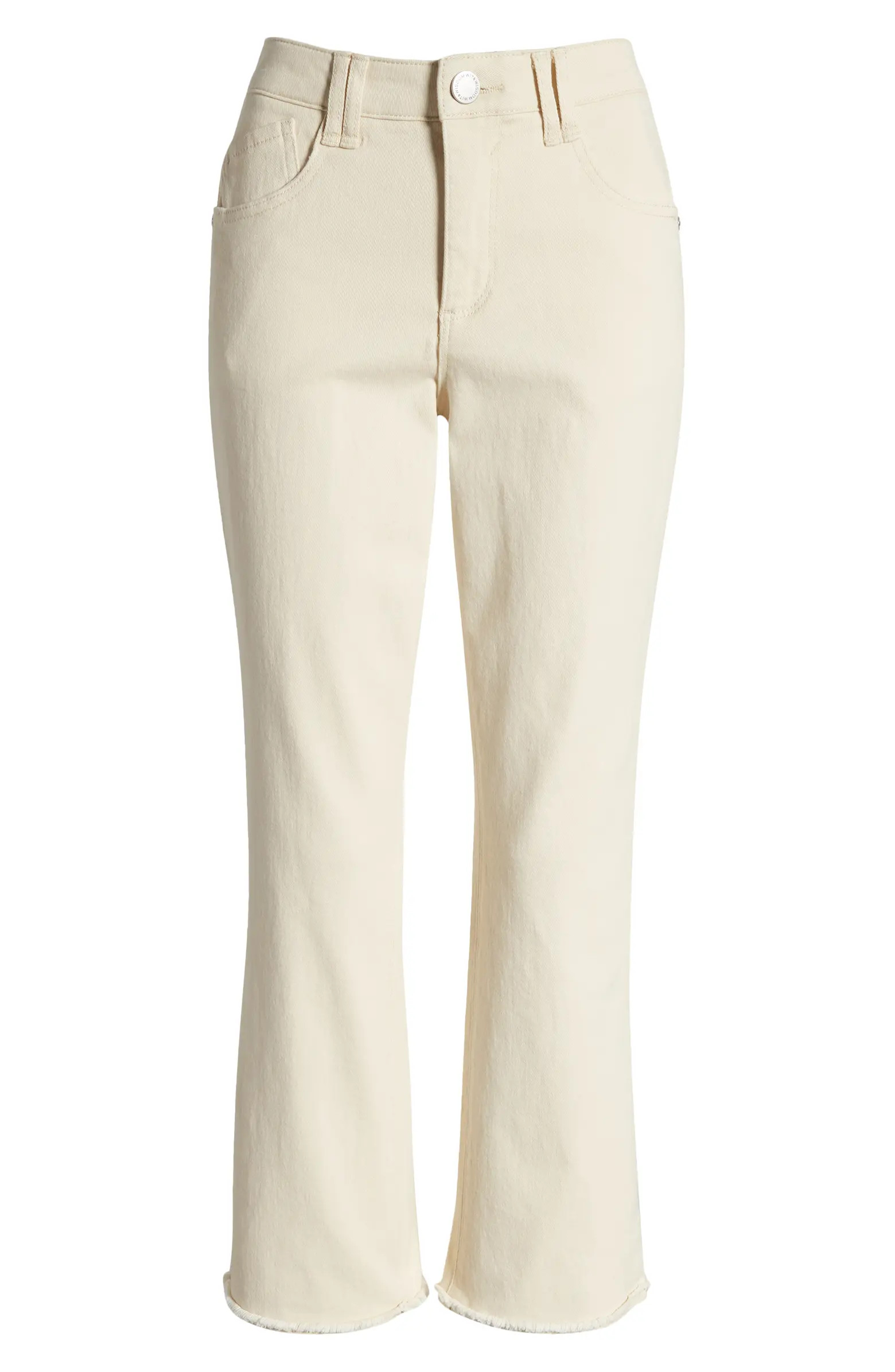 'Ab'Solution Frayed High Waist Ankle Flare Jeans | Nordstrom