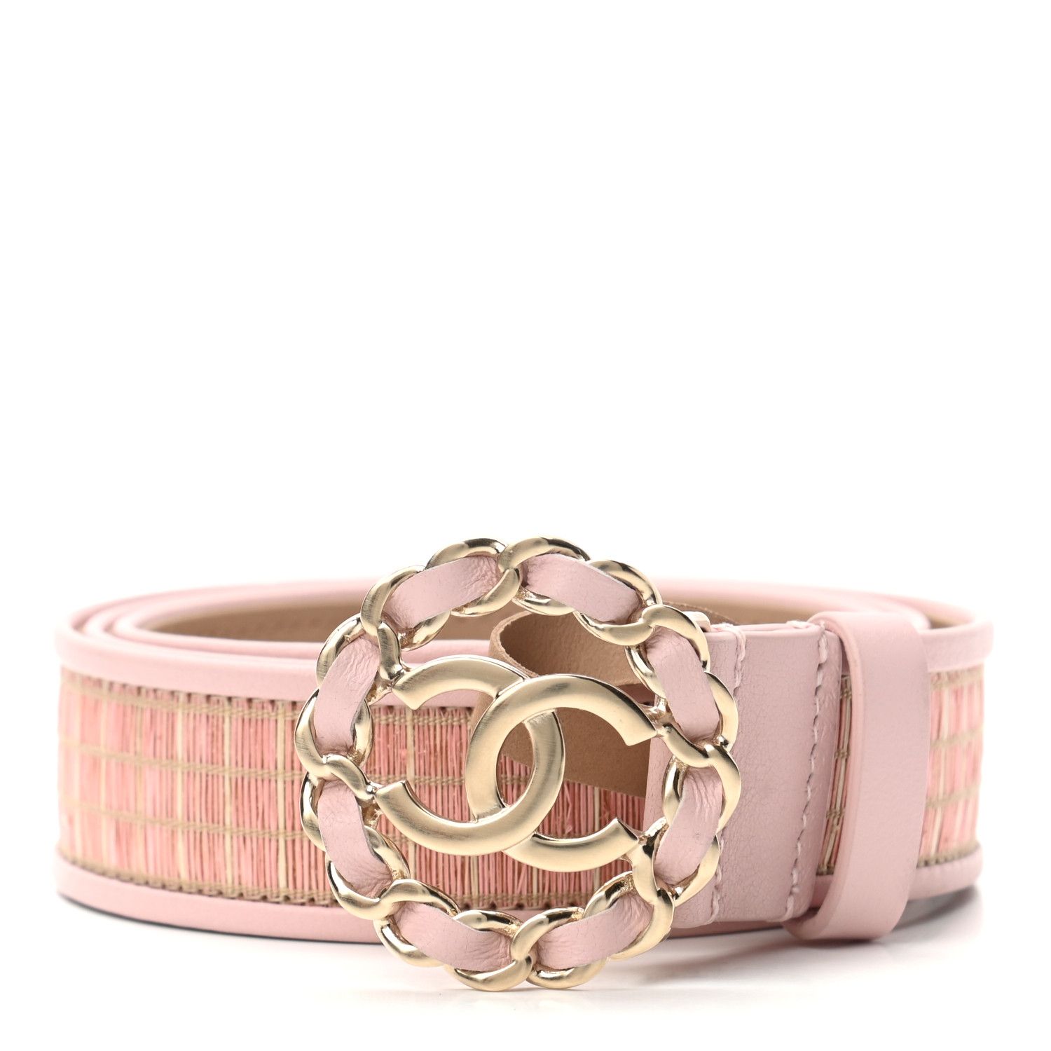 CHANEL

Calfskin Raffia CC Chain Belt 75 30 Pink | Fashionphile
